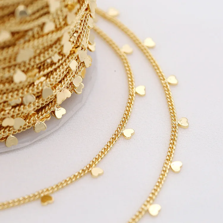 Latest Factory Wholesale Jewelry 1.6mm 14k Gold Plated Brass Chain For