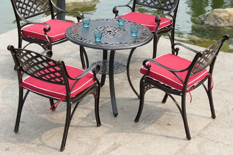 Mesas Y Sillas Al Aire Libre De Aluminio Fundido De Jardín De Hierro
