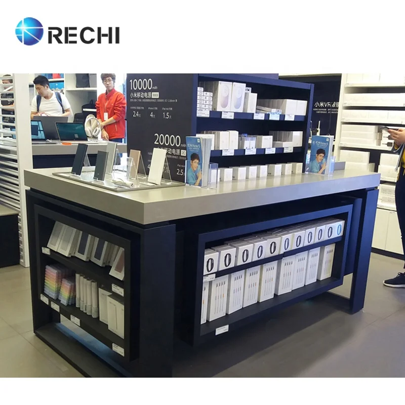 Rechi Custom Hi End Retail Mobile Phone Display Counter With Under