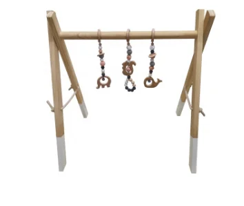 No.4832 Nordic wind wooden fitness equipment, newborn baby play gym, children's early education educational toys