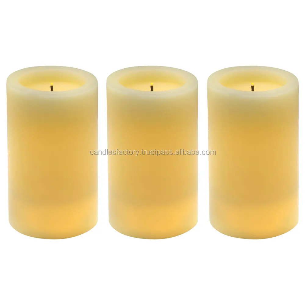 3x4" Flameless Led Pillar Battery Candle Light Led Candle With Black Wick Buy Led Pillar