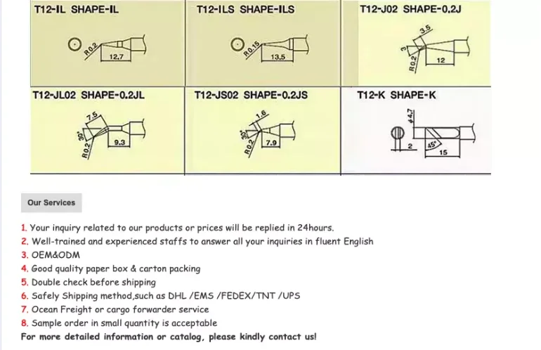 T12 Series hakko replacement T12-C4 Soldering Iron Tips