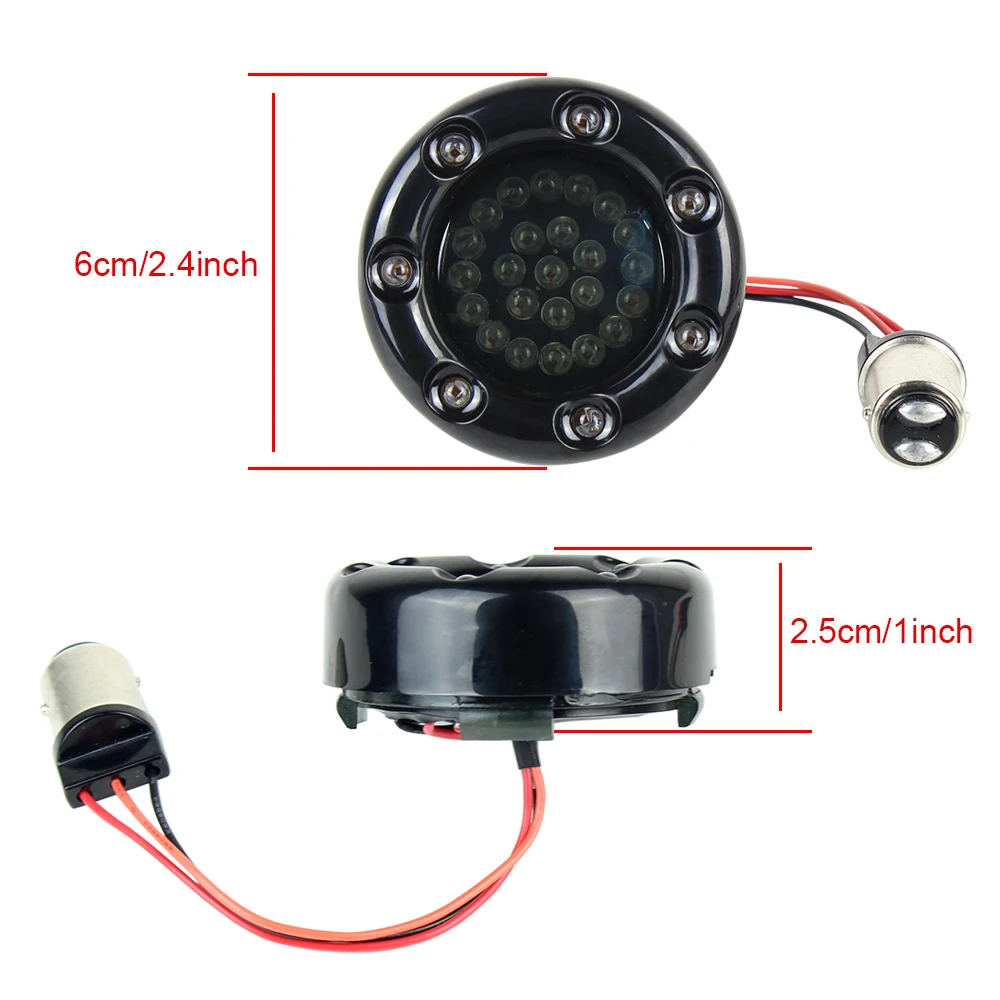 2Inch 1157 Buellt Led Motorcycle Turn Signal Light Red LED Rear Runing Light For Sportster Dyna FLSTF