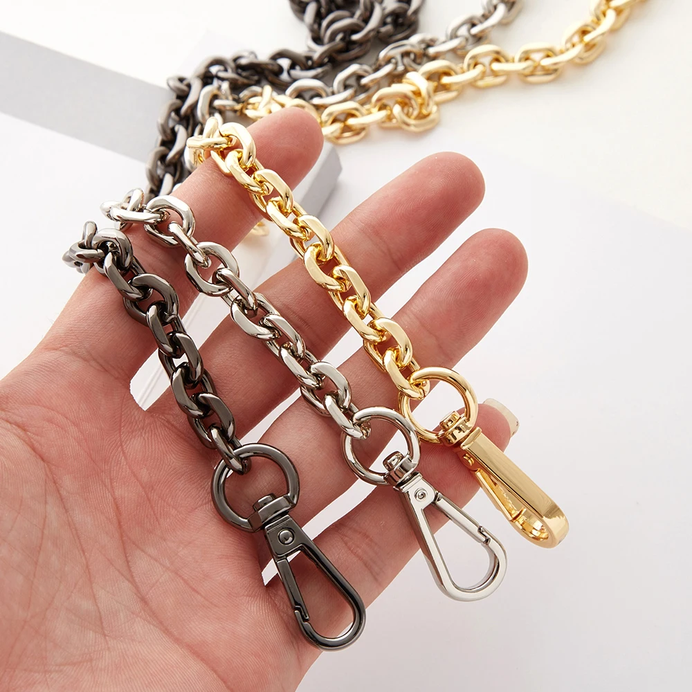 Stock Newest Hand Bag Chains Customized Aluminum Chain Manufacturer Bag Accessories Metal Oval
