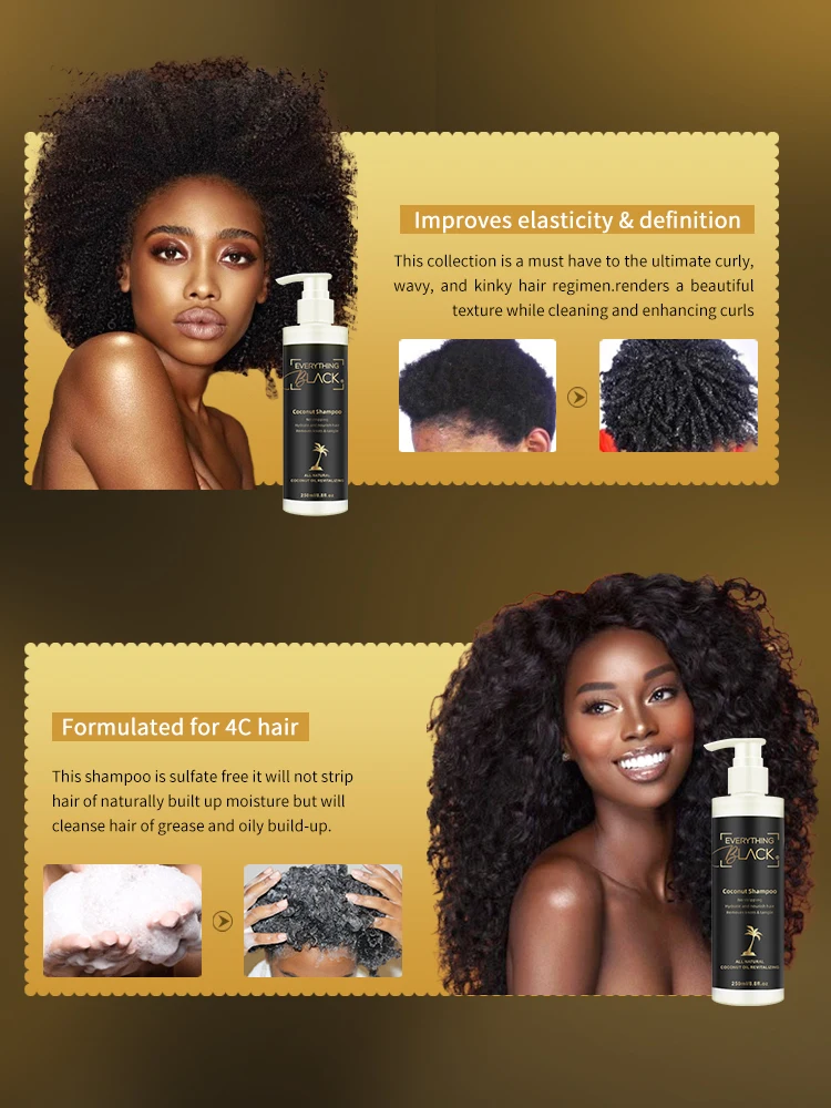 Manufacturer Oem Label Organic Shampoo For Hair Afro Black Women