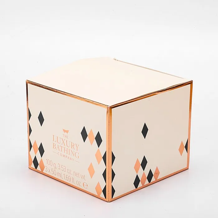 免费样品定制盒美丽的图案金盒包装环保纸包装盒