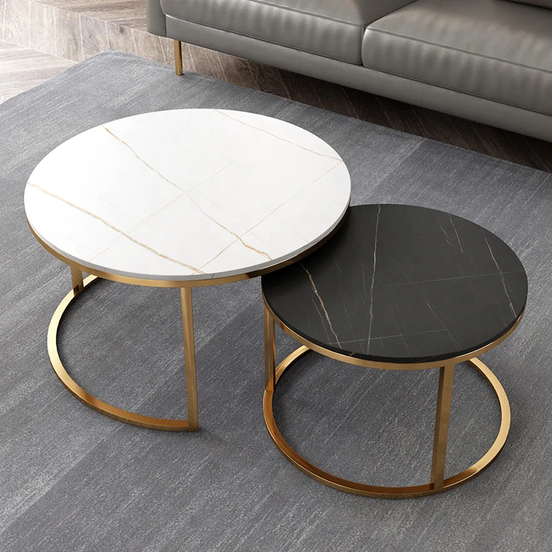 Hot Sale Slate Slab Round Tea Table Combination Modern Metal Sintered Stone Nested Coffee Table Buy Round Tea Table Slate Slab Table Coffee Table Product On Alibaba Com