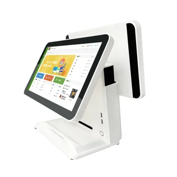 White Color 15.6 Inch Pos Pc Touch Screen Pos Terminal Financial Dual ...