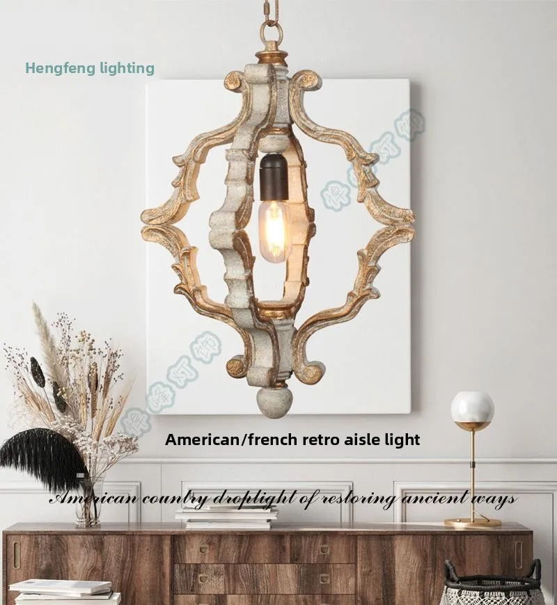 product french country style gold plated single head pendant light medieval rural entrance hallway lighting chandeliers pendant lights-0