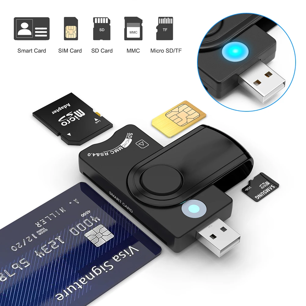 Rocketek USB debit card reader portable sim card reader EMV smart credit ATM card reader - ANKUX.COM