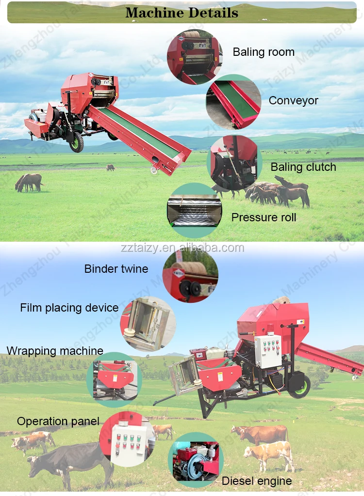 manual hay baler machine small hay bale press wrapper