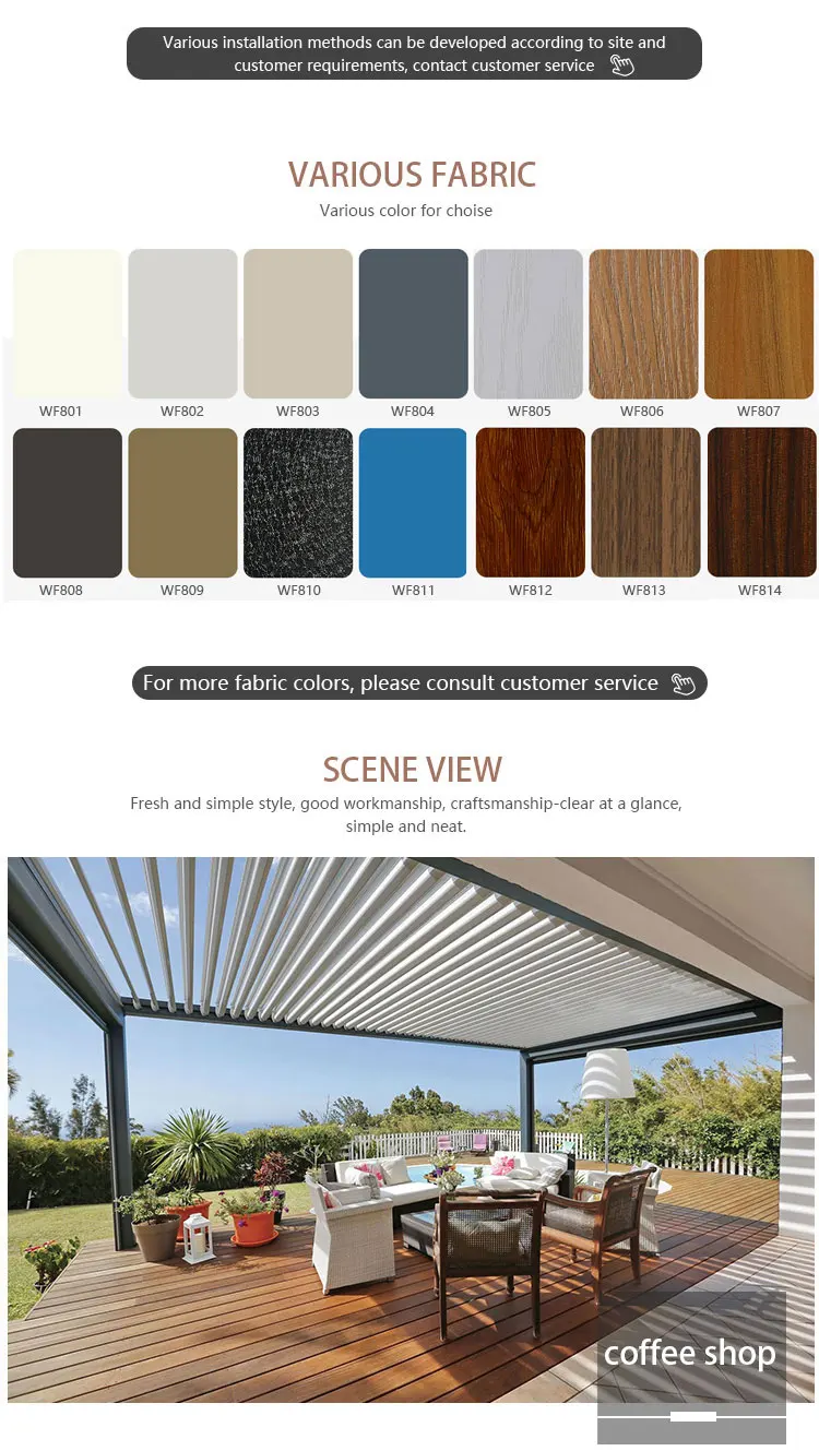 adjustable louvered pergola kits on China Modern Garden Fully Open Systems Roof Bioclimatic Aluminium Louvered Retractable Outdoor Pergola Buy Outdoor Pergola Motorised Outdoor Gazebo Waterproof Aluminium Adjustable Louvre Roof Bioclimatic Pergola With Retractable Roof Awning