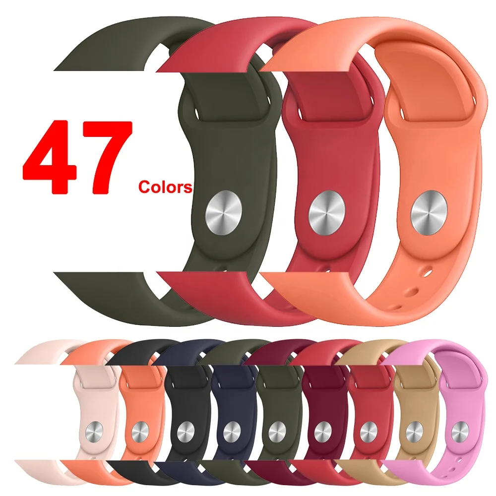 

Tschick Band For Apple Watch Series 5 4 3 44mm 42mm 40mm 38mm Silicone Sport Strap Replacement For iWatch Bands Women Men, Multi-color optional or customized
