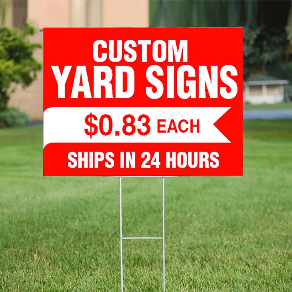 Wholesale 18x24 Outdoor Campaign Adverting Signs Plastic Custom Lawn