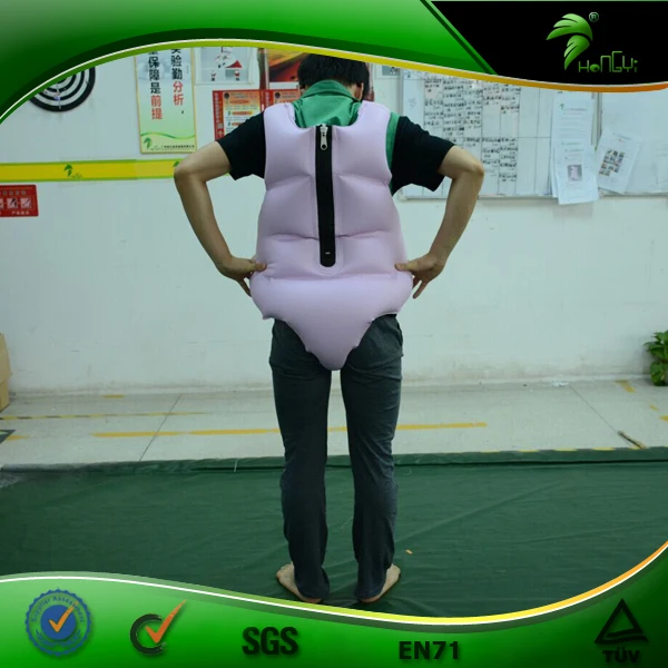 Pvc Wrestling Inflatable Pink Sexy Costume Life Jacket Float Inflatable Vest Diaper Suit Fashion 7376