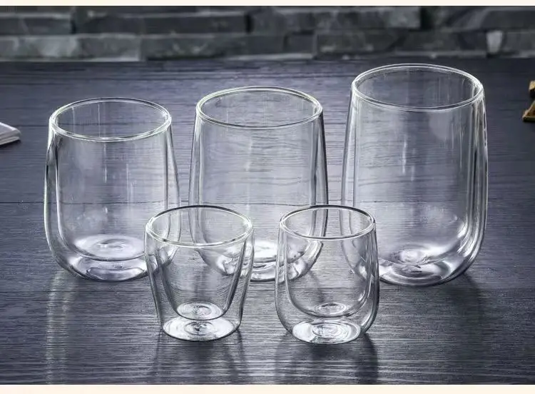 product wholesale 250ml 300ml high borosilicate double layer glass coffee cup for household tea  milk-7