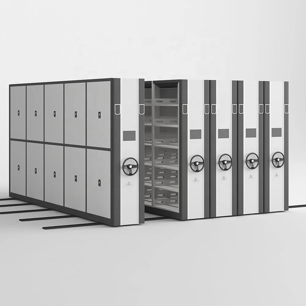 Steel Movable Mass Shelving Compact Metal Mobile Shelves For File Box