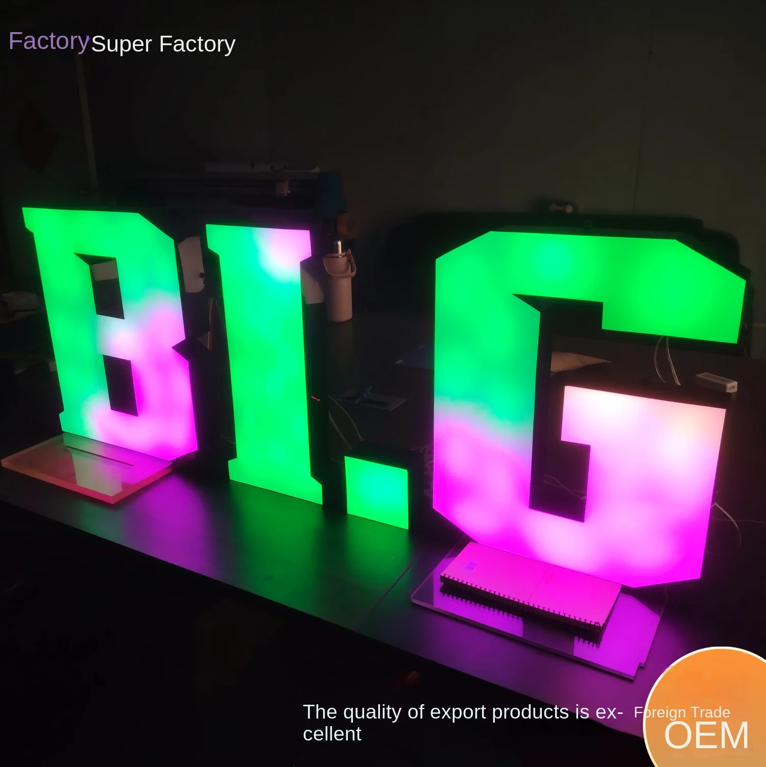 Custom RGB Full-Color LED Letters Net Aluminum Decorative Red Luminous ...