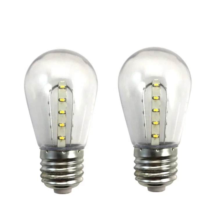 New Retrofit 1Watt Warm White LED S14 17 SMDs Bulb With Clear PC Plastic E26 Medium Base