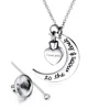 Fancy Loaded Heart And Moon Pendant Initial Silver Hot Sale Necklace Chain