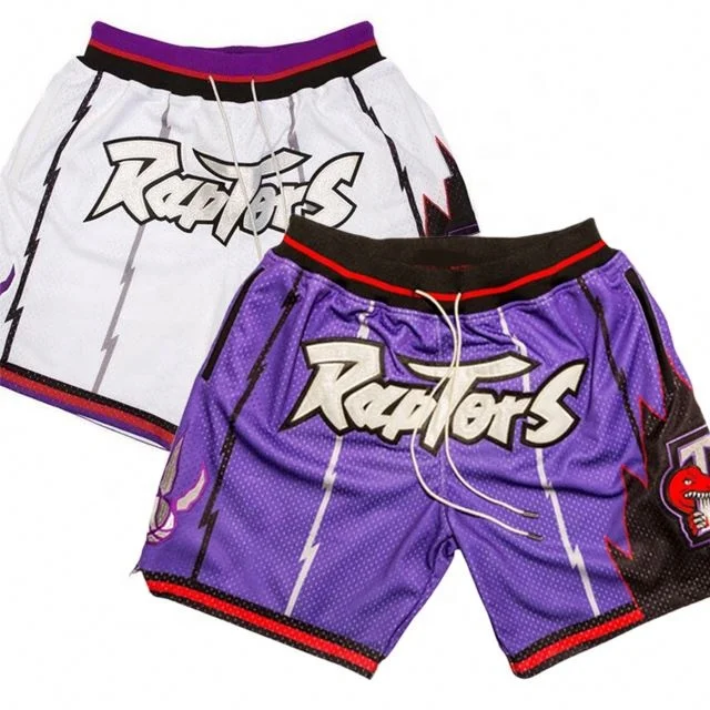 

Basketball Shorts Retro Sweat Vintage Raptor Basketball Wear Shorts With Zipper Pockets Polyester Mesh Just Men Don