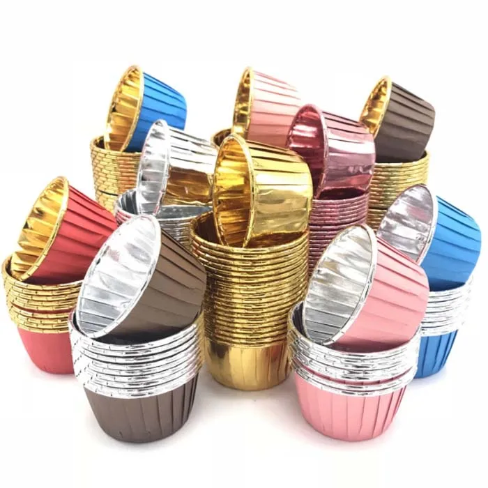 Metallic Cupcake Liners Disposable Aluminum Foil Baking Cups Muffin Cupcake Wrappers Buy 