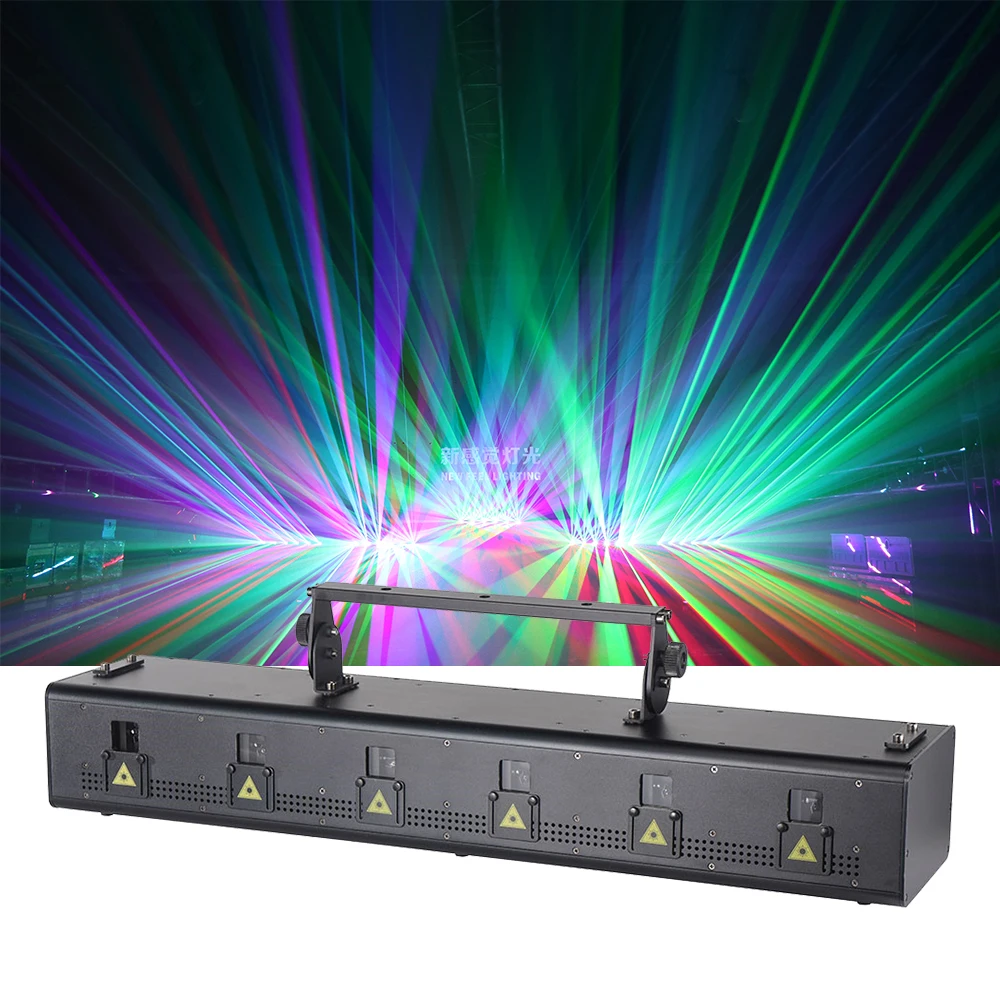 Dj Disco Club 6 Array Laser Stage Light 4.8W 6W 12W 18W RGB Full Color Animation Laser Beam Bar