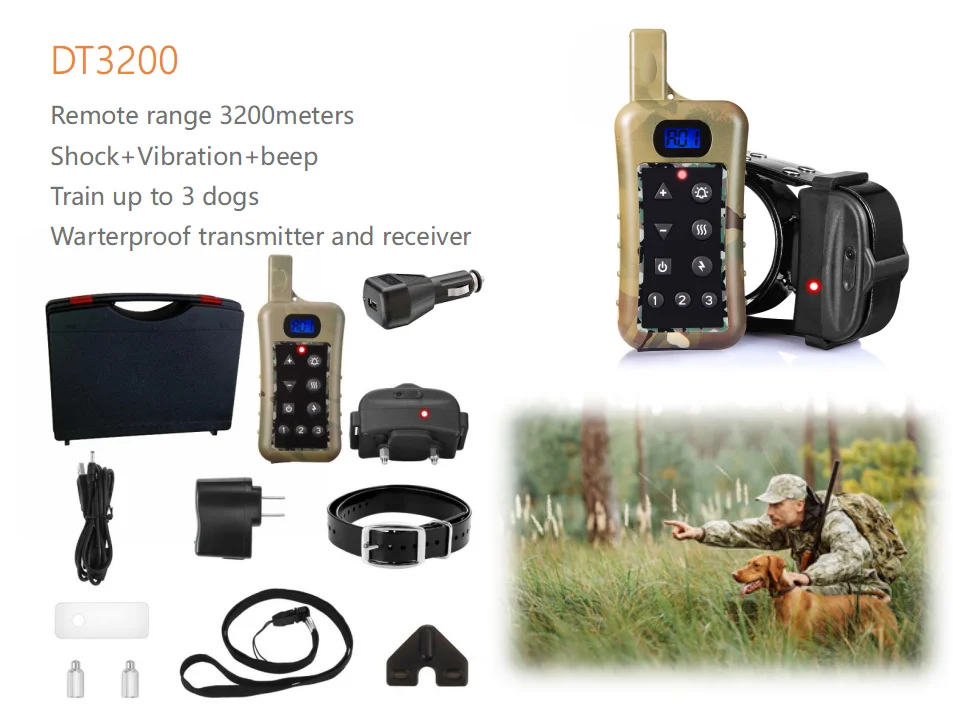 Trainertec Dt3200 Remote 3200 Meters Waterproof Ip67 Rechargeable Dog