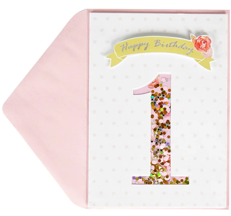 赤ちゃんのための最初の誕生日カード カラフルなスパンコールが付いたベストセラー3dカード手作りの誕生日グリーティングカード Buy 手作りカード 3d カード ダイカットカード Product On Alibaba Com