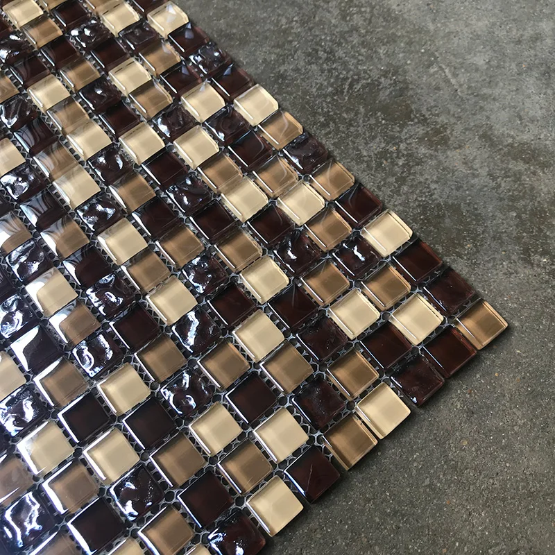Mezcla Marrón Colores 15x15mm En Stock Azulejo De Mosaico De Vidrio De