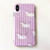 For iphone 6s 7 8 plus X XS MAX XR Curved suitcase phone case Unicorn white cloud shell