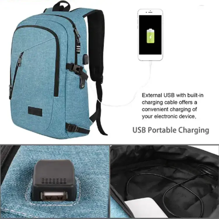 Usb Charger Backpack Anti Theft Laptop Business Travel Shoulder Bag