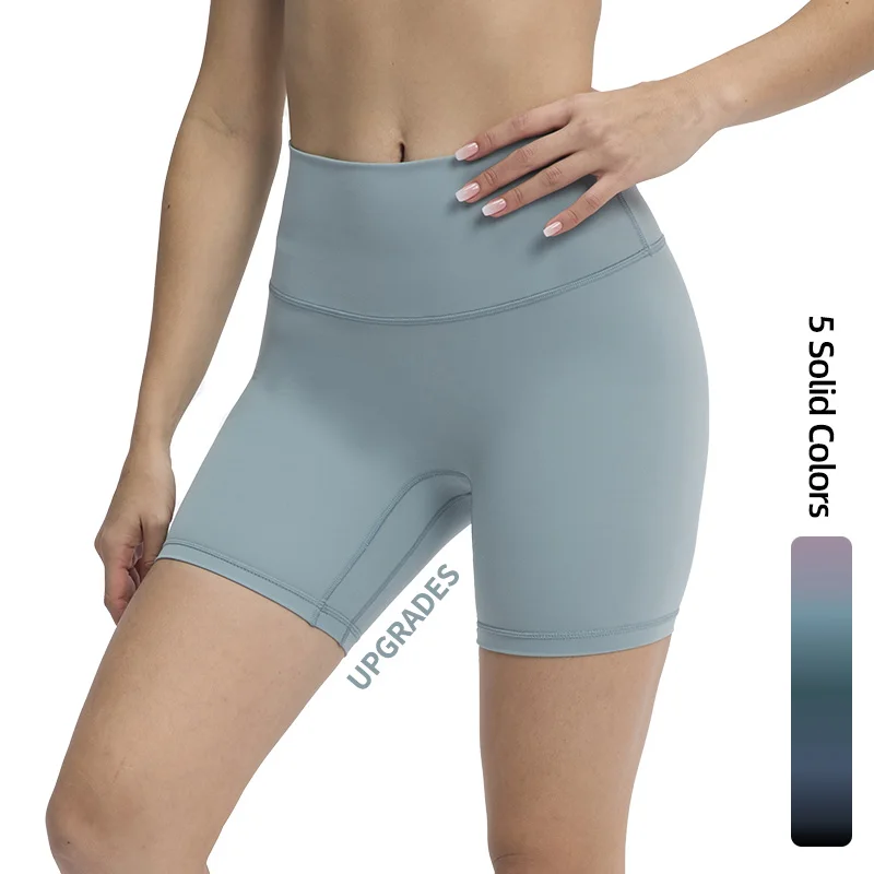 

High Waist Upgrades Crotchless Yoga Sport Shorts With Pockets Women Running Workout Fitness Sport Gym Clothing 2021 New Arrivals