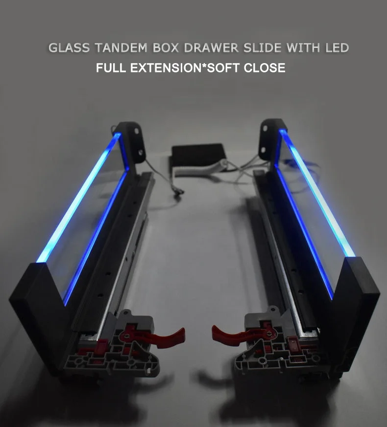 Undermount Drawer Slides Rail Soft Close Furniture Kitchen Slim