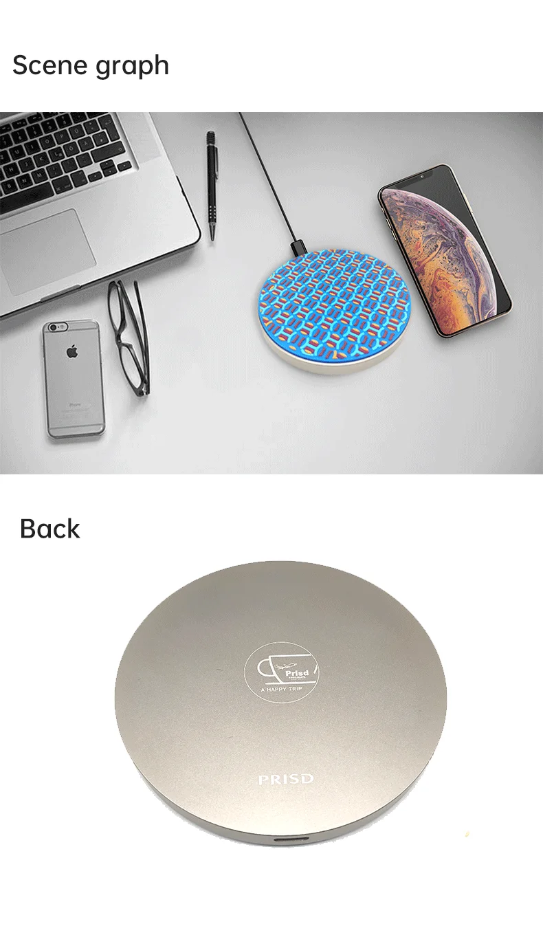 2020 new design Mini Portable aluminium alloy painting 6000mah Wireless charger customized silicone surface design for samsung - ANKUX.COM