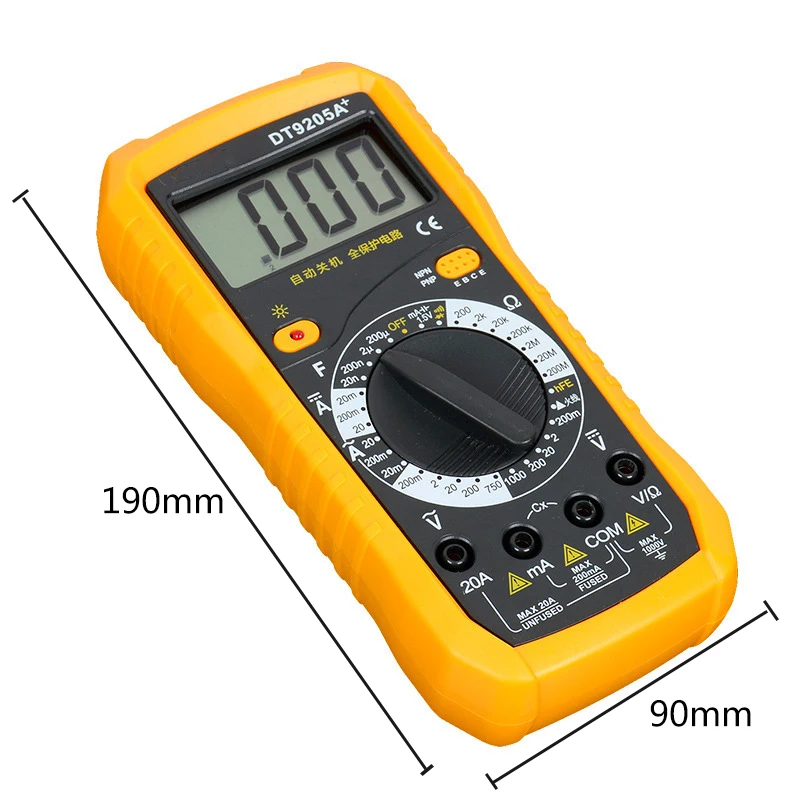 Dt9205a+ Professional Multimeter Lcd Digital Ammeter Voltmeter ...