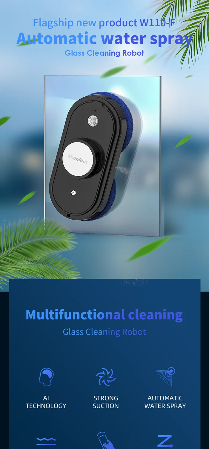 Mamibot W110f Robot Window Cleaner Glass Cleaning Wiper Smart Glass