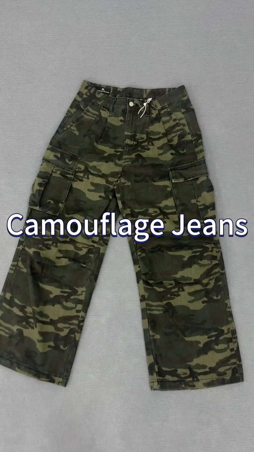 Heavyweight Denim Cargo Pants For Men, Baggy Street Style, Odm