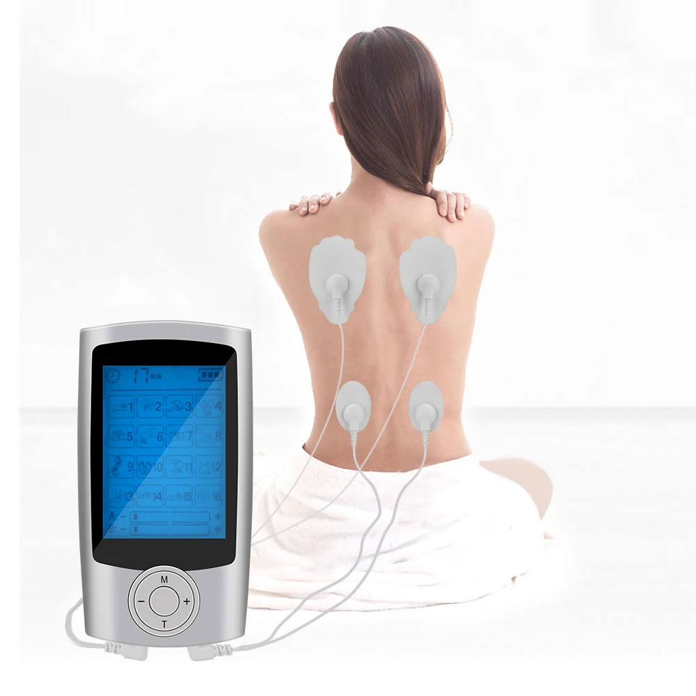 16 Modes Dual Output Health Care Body Electric Massage Muscle Stimulator Tens Unit Electronic Pulse Physiotherapy  EMS Massager