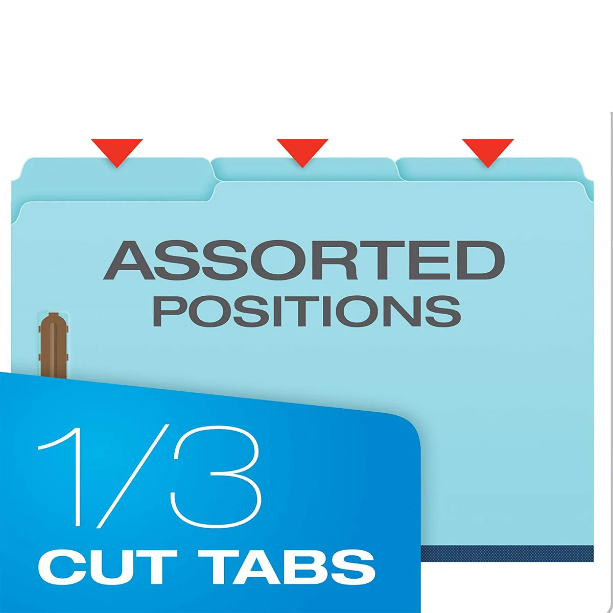 100 Recycled Pressboard Fastener Folder 1/3cut Tab 1" Expansion With