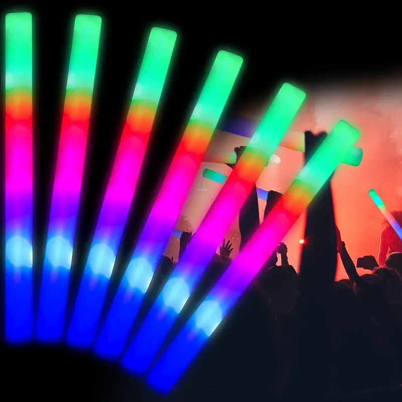 Rc Colorful Custom Led Foam Glow Sticks Concert Flashing Cheering Led Foam Glow Sticks For