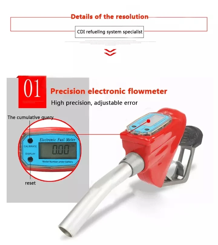 Hot Sell Fuel Dispenser Nozzle Measure Fuel Nozzle With Flow Meter 1