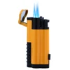2019 Windproof Custom Logo Three Jet Flame Torch Cigar Lighter with Punch Butane Refill Cigarette Lighter Encendedores