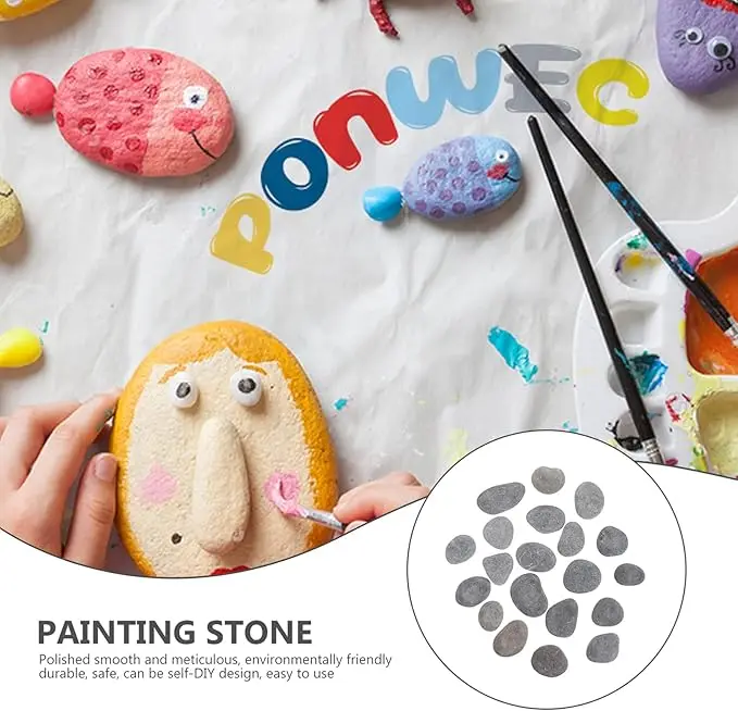 Teach Children to Play with Smooth Pebbles for Creative Art and Crafts by Painting Rocks factory