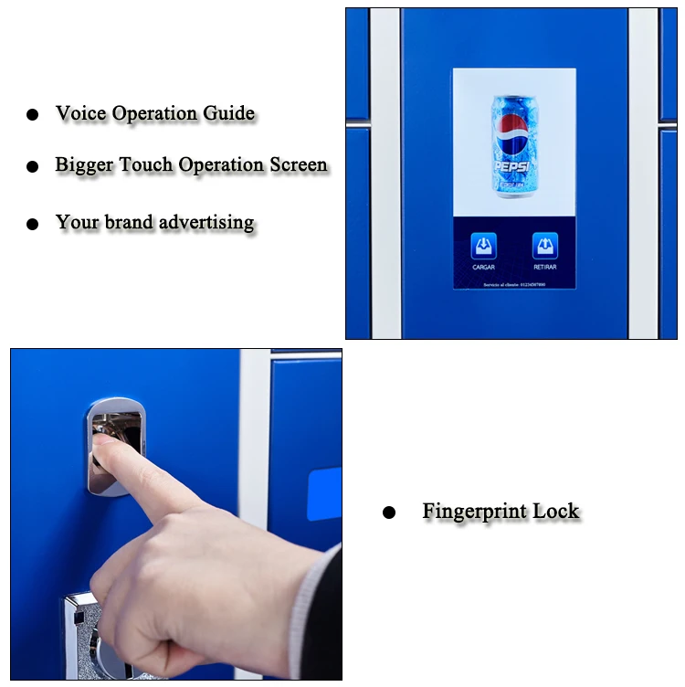 40 lockers metal cell phone charging locker fingerprint lock system