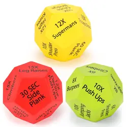 Custom 12 Sided PU Foam exercise dice for Workout Yoga Dice Anti Stress Game Cube Fitness Dice