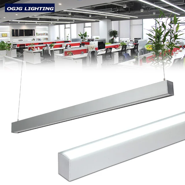 aluminum body double tubes continuous row office suspended ceiling replace t8 batten fitting 80w 120w pendent 8ft led shop light