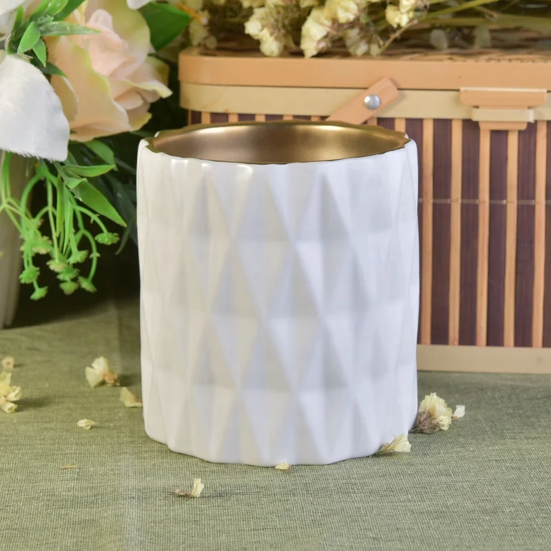 Plating ceramic votive candle vessel customized candle holders home decoration use wholesales