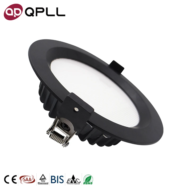 High Cost-effective Black Round Recessed Down Lights 190MM Diameter SMD LED 20w Downlight