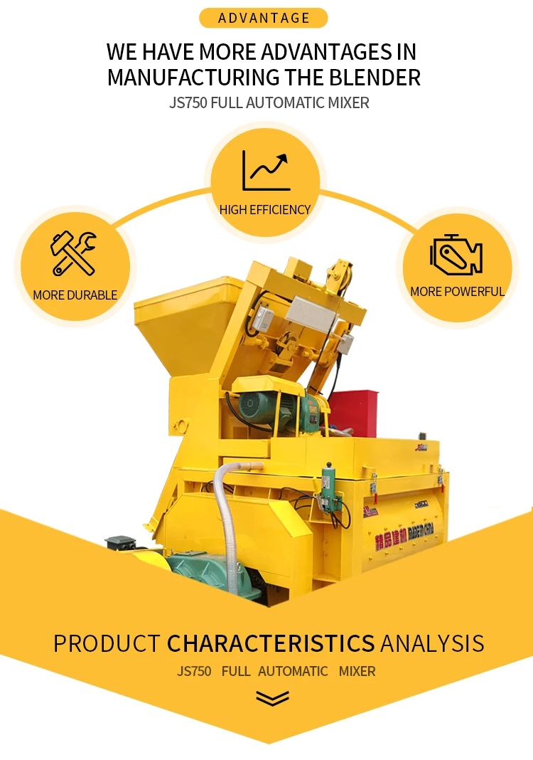 JS750 Concrete Mixer Compulsory Concrete Mixing Machine Forced Cement Mixer With Drum